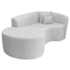 Kit Recamier Curvo Sala de Estar Inglaterra 150cm Lado Esquerdo e Poltrona Orgânica Luxo Luiza Max Bouclé Branco