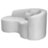 Kit Recamier Curvo Sala de Estar Inglaterra 150cm Lado Esquerdo e Poltrona Orgânica Luxo Luiza Max Bouclé Branco