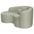 Kit Recamier Curvo Sala de Estar Inglaterra 150cm Lado Esquerdo e Poltrona Orgânica Luxo Luiza Max Bouclé Verde Oliva