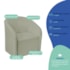 Kit Recamier Curvo Sala de Estar Inglaterra 150cm Lado Esquerdo e Poltrona Orgânica Luxo Luiza Max Bouclé Verde Oliva
