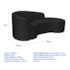 Kit Recamier Curvo Sala de Estar Inglaterra 180cm Lado Direito e 2 Poltronas Orgânica Luxo Amore Bouclé Preto