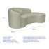 Kit Recamier Curvo Sala de Estar Inglaterra 180cm Lado Direito e 2 Poltronas Orgânica Luxo Amore Bouclé Verde Oliva
