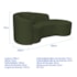 Kit Recamier Curvo Sala de Estar Inglaterra 180cm Lado Direito e 2 Poltronas Orgânica Luxo Amore Linho Verde