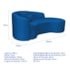 Kit Recamier Curvo Sala de Estar Inglaterra 180cm Lado Direito e Poltrona Orgânica Luxo Amore Linho Azul Royal