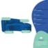 Kit Recamier Curvo Sala de Estar Inglaterra 180cm Lado Direito e Poltrona Orgânica Luxo Amore Linho Azul Royal