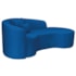 Kit Recamier Curvo Sala de Estar Inglaterra 180cm Lado Direito e Poltrona Orgânica Luxo Amore Linho Azul Royal