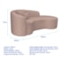 Kit Recamier Curvo Sala de Estar Inglaterra 180cm Lado Direito e Poltrona Orgânica Luxo Amore Linho Rose
