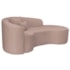 Kit Recamier Curvo Sala de Estar Inglaterra 180cm Lado Direito e Poltrona Orgânica Luxo Amore Linho Rose