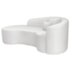 Kit Recamier Curvo Sala de Estar Inglaterra 180cm Lado Esquerdo e 2 Poltronas Orgânica Luxo Amore Bouclé Branco