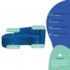 Kit Recamier Curvo Sala de Estar Inglaterra 180cm Lado Esquerdo e 2 Poltronas Orgânica Luxo Amore Linho Azul Royal