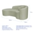 Kit Recamier Curvo Sala de Estar Inglaterra 180cm Lado Esquerdo e Poltrona Orgânica Luxo Amore Bouclé Verde Oliva