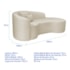 Kit Recamier Curvo Sala de Estar Inglaterra 200cm Lado Direito e 2 Poltronas Orgânica Luxo Amore Bouclé Bege