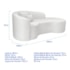 Kit Recamier Curvo Sala de Estar Inglaterra 200cm Lado Direito e 2 Poltronas Orgânica Luxo Amore Bouclé Branco