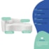 Kit Recamier Curvo Sala de Estar Inglaterra 200cm Lado Direito e 2 Poltronas Orgânica Luxo Amore Bouclé Branco