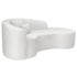 Kit Recamier Curvo Sala de Estar Inglaterra 200cm Lado Direito e 2 Poltronas Orgânica Luxo Amore Bouclé Branco