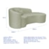 Kit Recamier Curvo Sala de Estar Inglaterra 200cm Lado Direito e 2 Poltronas Orgânica Luxo Amore Bouclé Verde Oliva