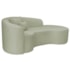 Kit Recamier Curvo Sala de Estar Inglaterra 200cm Lado Direito e 2 Poltronas Orgânica Luxo Amore Bouclé Verde Oliva