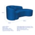 Kit Recamier Curvo Sala de Estar Inglaterra 200cm Lado Direito e 2 Poltronas Orgânica Luxo Amore Linho Azul Royal