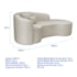 Kit Recamier Curvo Sala de Estar Inglaterra 200cm Lado Direito e 2 Poltronas Orgânica Luxo Amore Linho Bege