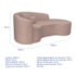 Kit Recamier Curvo Sala de Estar Inglaterra 200cm Lado Direito e 2 Poltronas Orgânica Luxo Amore Linho Rose