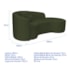 Kit Recamier Curvo Sala de Estar Inglaterra 200cm Lado Direito e 2 Poltronas Orgânica Luxo Amore Linho Verde