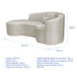 Kit Recamier Curvo Sala de Estar Inglaterra 200cm Lado Esquerdo e 2 Poltronas Orgânica Luxo Amore Linho Bege