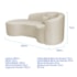 Kit Recamier Curvo Sala de Estar Inglaterra 200cm Lado Esquerdo Poltrona Orgânica Luxo Amore Bouclé Bege