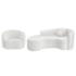 Kit Recamier Curvo Sala de Estar Inglaterra 200cm Lado Esquerdo Poltrona Orgânica Luxo Amore Bouclé Branco