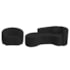 Kit Recamier Curvo Sala de Estar Inglaterra 200cm Lado Esquerdo Poltrona Orgânica Luxo Amore Bouclé Preto