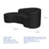 Kit Recamier Curvo Sala de Estar Inglaterra 200cm Lado Esquerdo Poltrona Orgânica Luxo Amore Bouclé Preto
