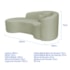 Kit Recamier Curvo Sala de Estar Inglaterra 200cm Lado Esquerdo Poltrona Orgânica Luxo Amore Bouclé Verde Oliva