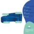 Kit Recamier Curvo Sala de Estar Inglaterra 200cm Lado Esquerdo Poltrona Orgânica Luxo Amore Linho Azul Royal