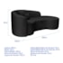 Kit Recamier Curvo Sala de Estar Inglaterra 200cm Lado Esquerdo Poltrona Orgânica Luxo Amore Linho Preto