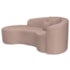 Kit Recamier Curvo Sala de Estar Inglaterra 200cm Lado Esquerdo Poltrona Orgânica Luxo Amore Linho Rose