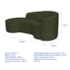 Kit Recamier Curvo Sala de Estar Inglaterra 200cm Lado Esquerdo Poltrona Orgânica Luxo Amore Linho Verde