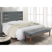 Kit Recamier e Cabeceira Santorini SPZ 140cm Veludo Cinza