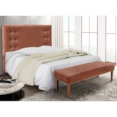Kit Recamier e Cabeceira Santorini SPZ 140cm Veludo Cobre