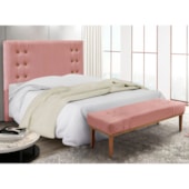Kit Recamier e Cabeceira Santorini SPZ 160cm Veludo Rosa