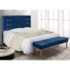 Kit Recamier e Cabeceira Santorini SPZ 195cm Suede Azul Marinho