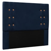 Kit Recamier e Cabeceira Santorini SPZ 195cm Suede Azul Marinho