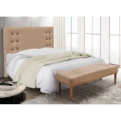 Kit Recamier e Cabeceira Santorini SPZ 90cm Suede Bege
