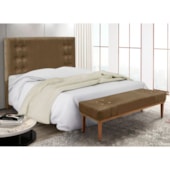 Kit Recamier e Cabeceira Santorini SPZ 90cm Suede Caramelo