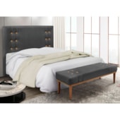 Kit Recamier e Cabeceira Santorini SPZ 90cm Suede Cinza