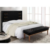 Kit Recamier e Cabeceira Santorini SPZ 90cm Suede Preto