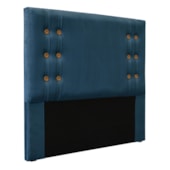 Kit Recamier e Cabeceira Santorini SPZ 90cm Veludo Azul Marinho