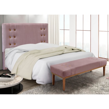 Kit Recamier e Cabeceira Santorini SPZ 90cm Veludo Lilás