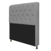 Kit Recamier Sofá Calçadeira Divã Félix 140 cm e Cabeceira Estofada Lady 140 cm Para Cama Box Casal Corano Cinza - AM Decor