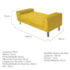 Kit Recamier Sofá Calçadeira Divã Félix 140 cm e Cabeceira Estofada Lady 140 cm Para Cama Box Casal Suede Amarelo - AM Decor