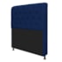 Kit Recamier Sofá Calçadeira Divã Félix 140 cm e Cabeceira Estofada Lady 140 cm Para Cama Box Casal Suede Azul Marinho - AM Decor