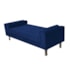 Kit Recamier Sofá Calçadeira Divã Félix 140 cm e Cabeceira Estofada Lady 140 cm Para Cama Box Casal Suede Azul Marinho - AM Decor